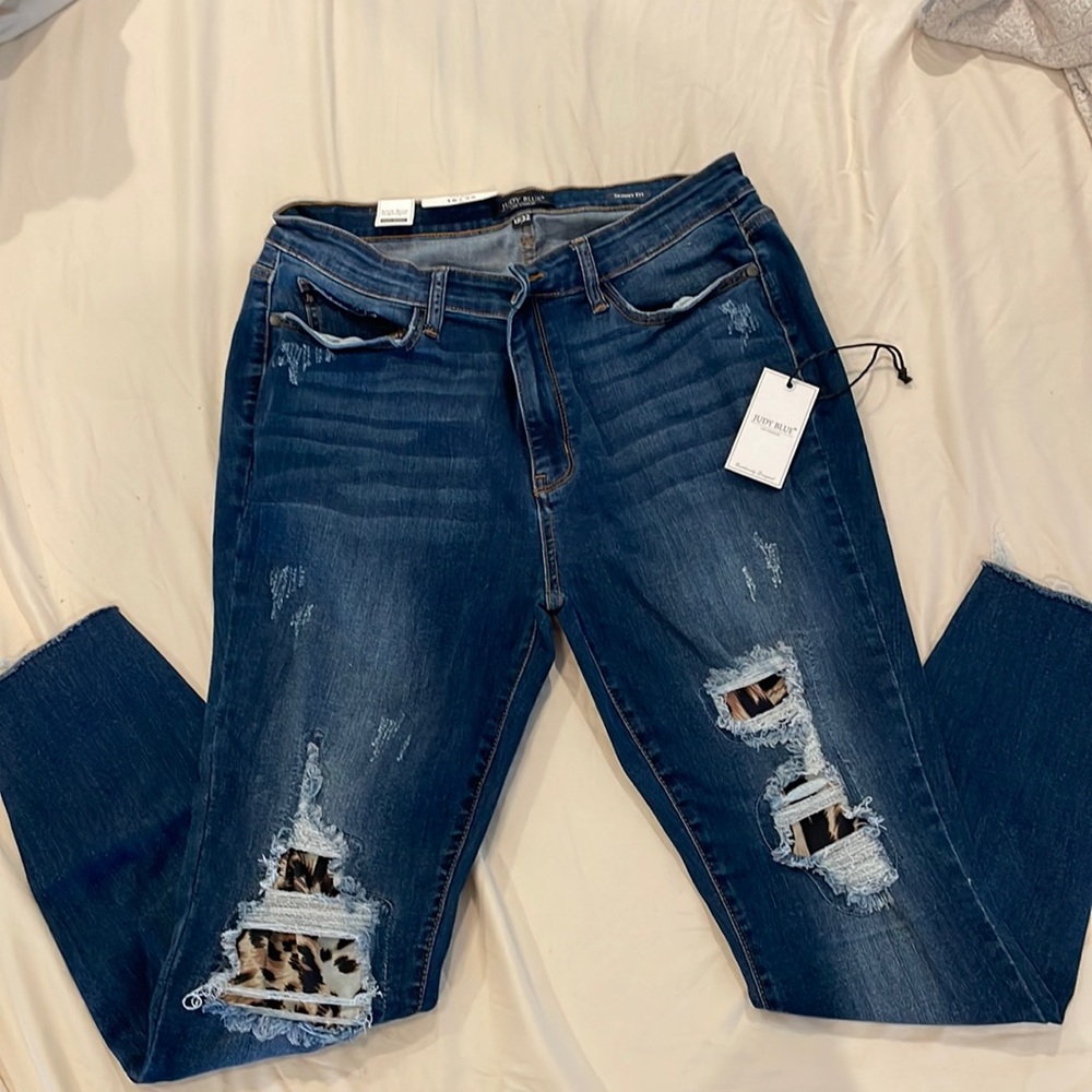 Judy Blue Leopard Patch Jeans